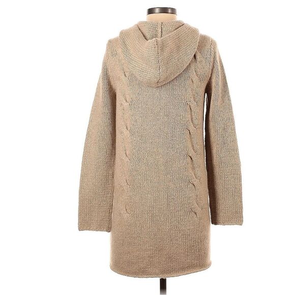 NEW Saks Fifth Ave 100% Cashmere Hooded Cable Knit Cardigan Sweater Small - Picture 3 of 6